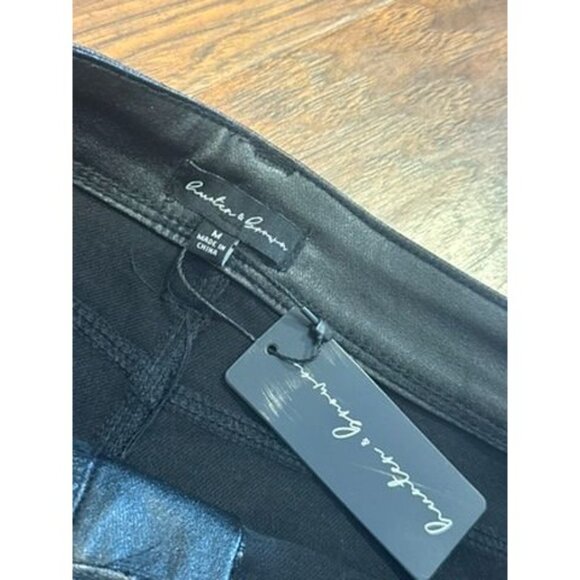 Black Skinny Stretch Jeans Pants - M - Andrew & Audrey - Rayon/Nylon Shimmer - Picture 4 of 8